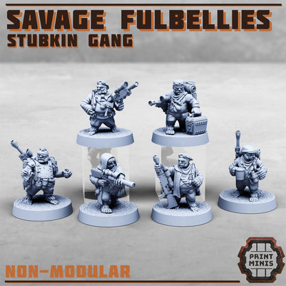 Savage Fulbellies - Stubkin Gang - Sci-Fi Grimdark Smallfolk by Print Minis