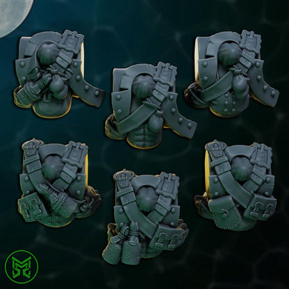 Pirate Commandos - Pistol Orcs, Space-Faring Orkish Menace Sculpted by Mekka Miniatures, Grimdark Compatible, Scaled for Sci-Fi Wargames