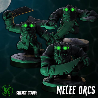 Pirate Commandos - Melee Orcs, Space-Faring Orkish Menace Sculpted by Mekka Miniatures, Grimdark Compatible, Scaled for Sci-Fi Wargames