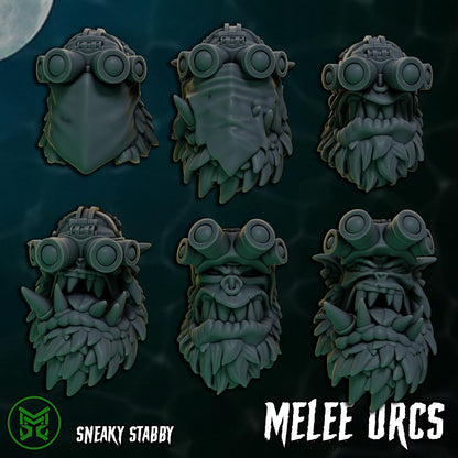 Pirate Commandos - Melee Orcs, Space-Faring Orkish Menace Sculpted by Mekka Miniatures, Grimdark Compatible, Scaled for Sci-Fi Wargames