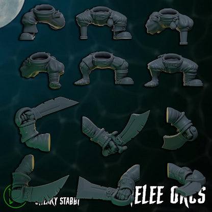 Pirate Commandos - Melee Orcs, Space-Faring Orkish Menace Sculpted by Mekka Miniatures, Grimdark Compatible, Scaled for Sci-Fi Wargames