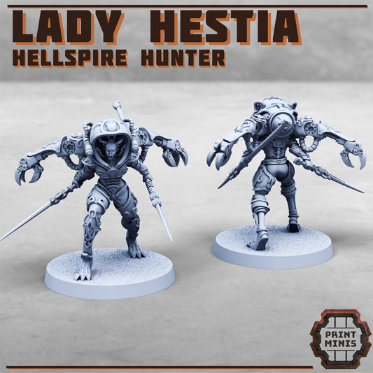 Lady Hestia - Hellspire Hunter -  Sci-Fi Grimdark Mutant Hunters by Print Minis