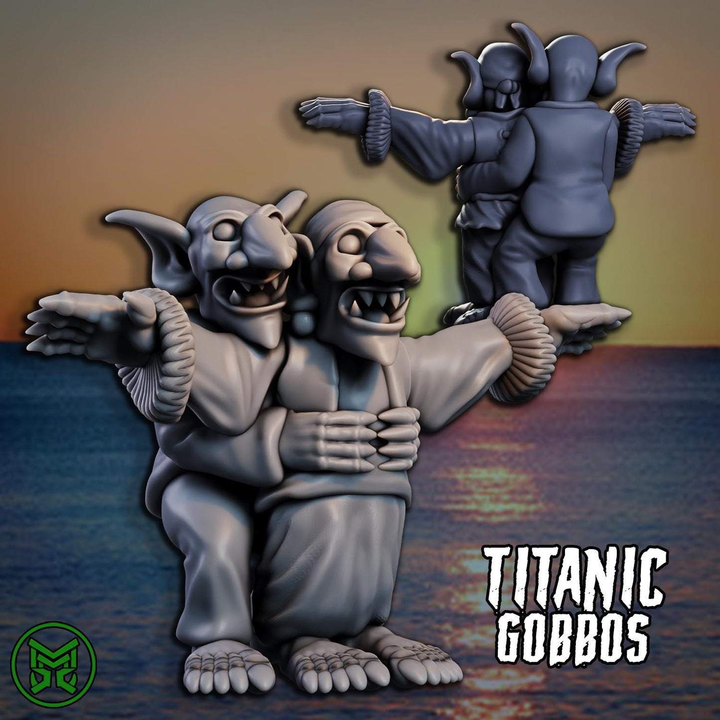 Titanic Gobbos, Space-Faring Orkish Menace Sculpted by Mekka Miniatures, Grimdark Compatible, Scaled for Miniature Wargames