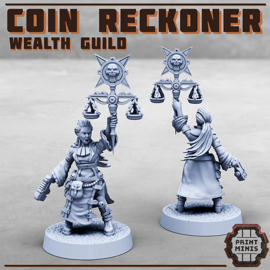 Coin Reckoner - Wealth Guild -  Sci-Fi Grimdark  Tax Collector Mercenaries by Print Minis