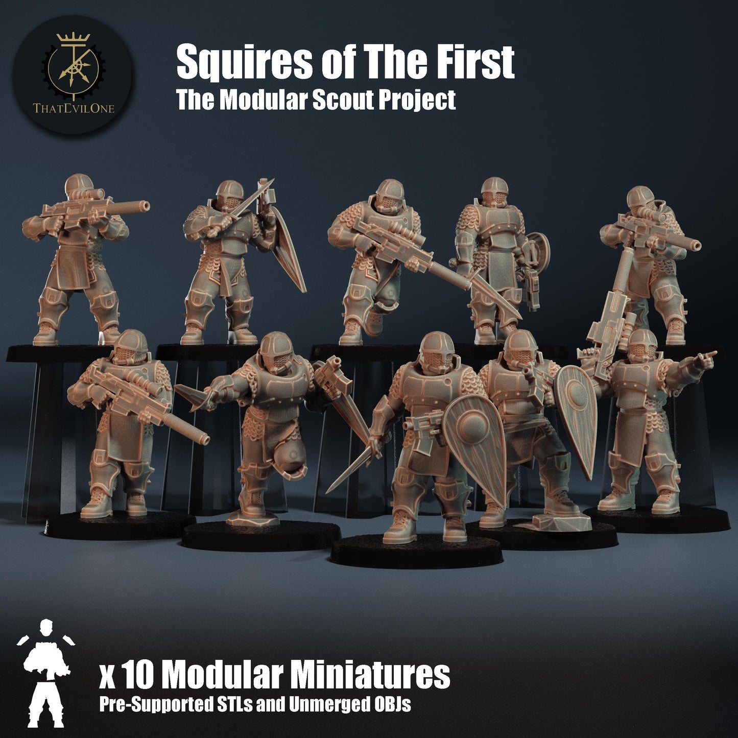 Modular Squires of The First, Modular Sci-Fi warriors by ThatEvilOne, Sci-Fi Wargames Proxy