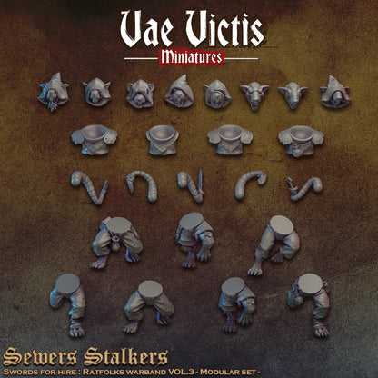 Sewers Stalkers vol.3,  Fantasy Miniatures by Vae Victis, perfect for Fantasy Wargames and Tabletop RPGs