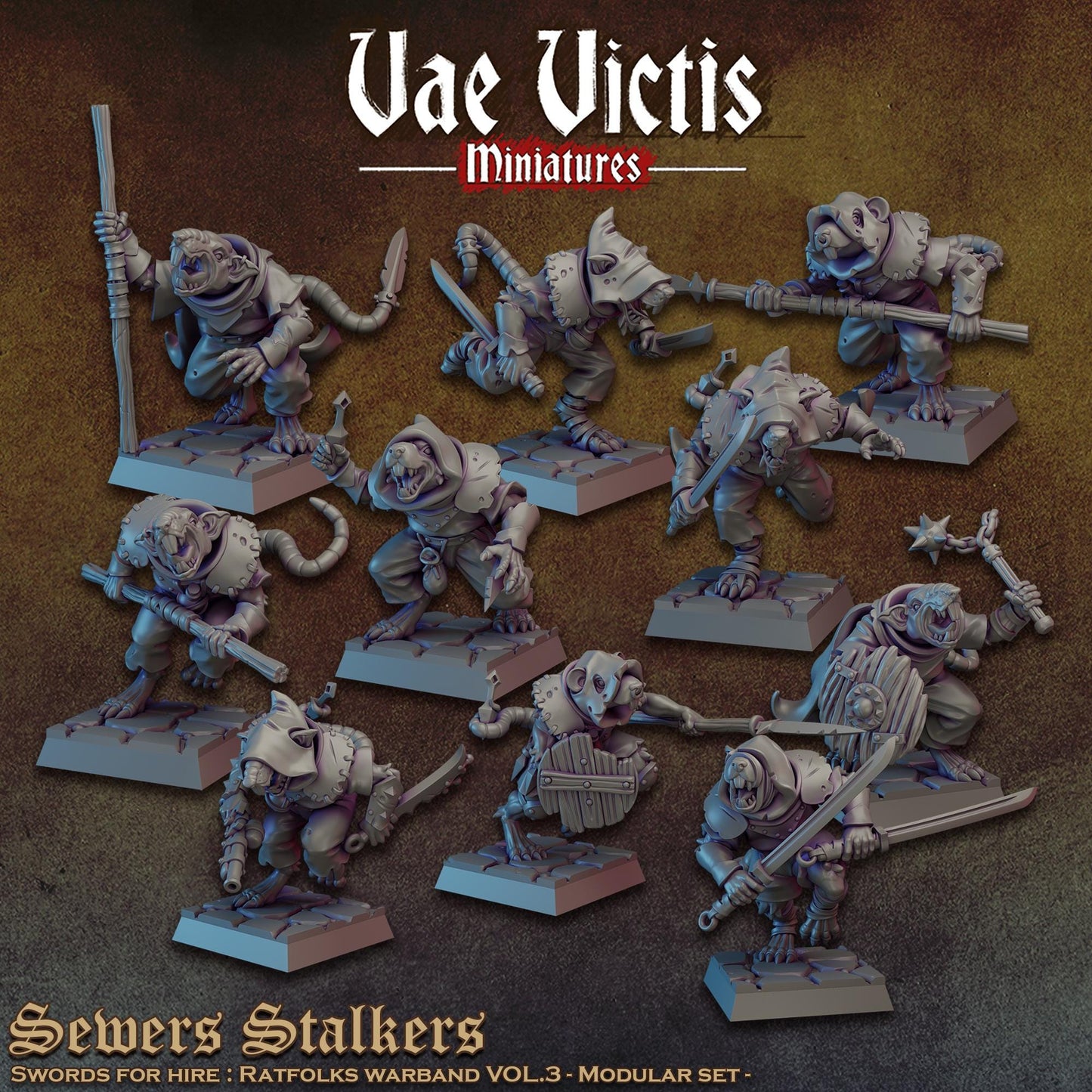 Sewers Stalkers vol.3,  Fantasy Miniatures by Vae Victis, perfect for Fantasy Wargames and Tabletop RPGs