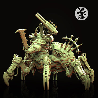 Bubonic Annihilator Walker, Chaotic Daemonic Monopose Miniatures Sculpted by Tainted Windmill for Wargames set in the Grimdark Future
