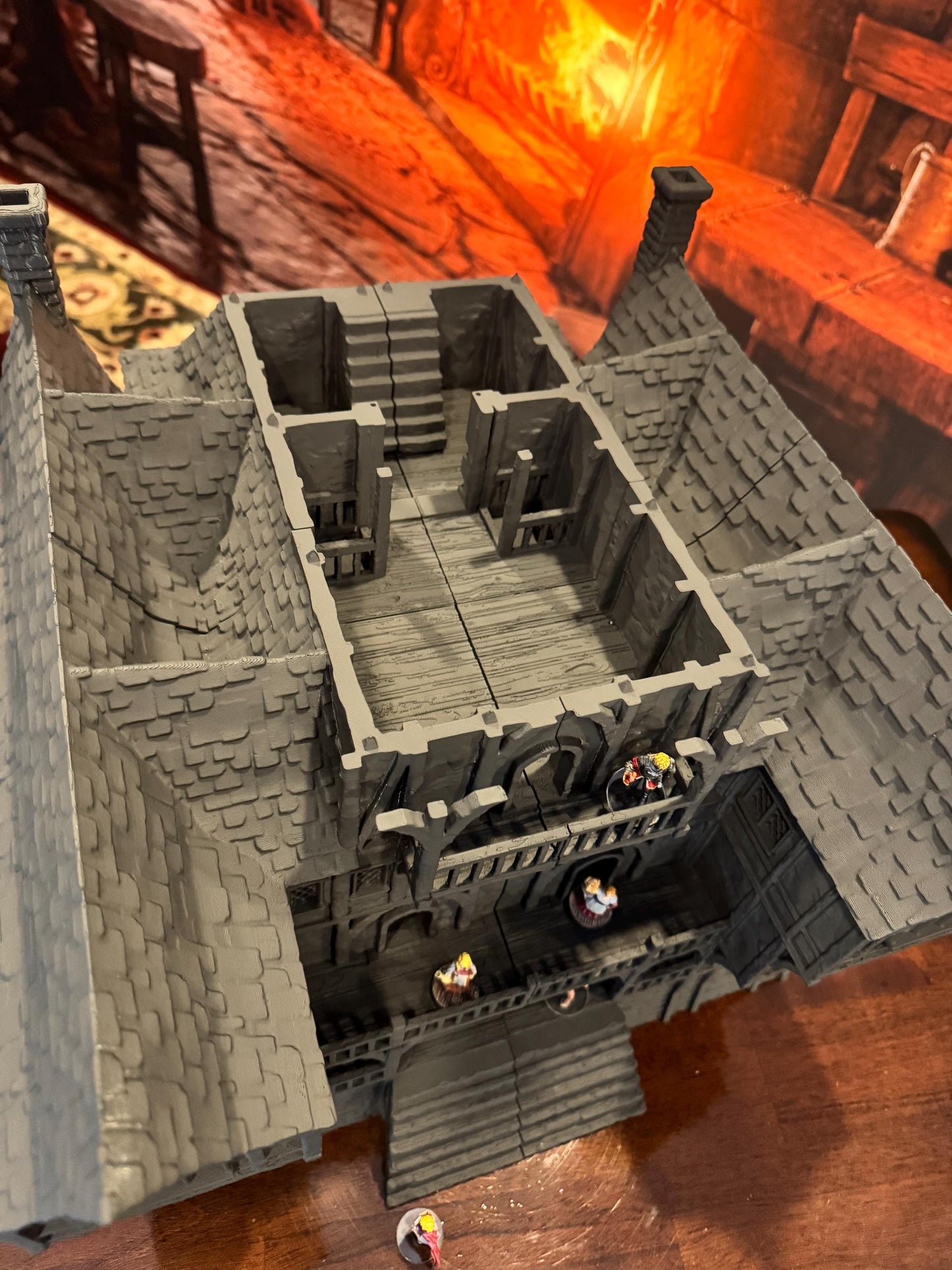 Medieval Townhall - Tabletop Terrain - 28 MM, Tabletop 3D Printed Terrain by MiniatureLand, Perfect for Wargaming and RPGs