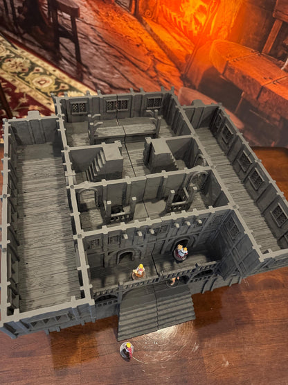 Medieval Townhall - Tabletop Terrain - 28 MM, Tabletop 3D Printed Terrain by MiniatureLand, Perfect for Wargaming and RPGs