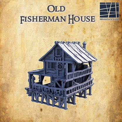 Old Fisherman House - Tabletop Terrain - 28 MM, Tabletop 3D Printed Terrain by MiniatureLand, Perfect for Wargaming and RPGs