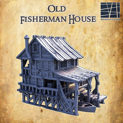 Old Fisherman House - Tabletop Terrain - 28 MM, Tabletop 3D Printed Terrain by MiniatureLand, Perfect for Wargaming and RPGs