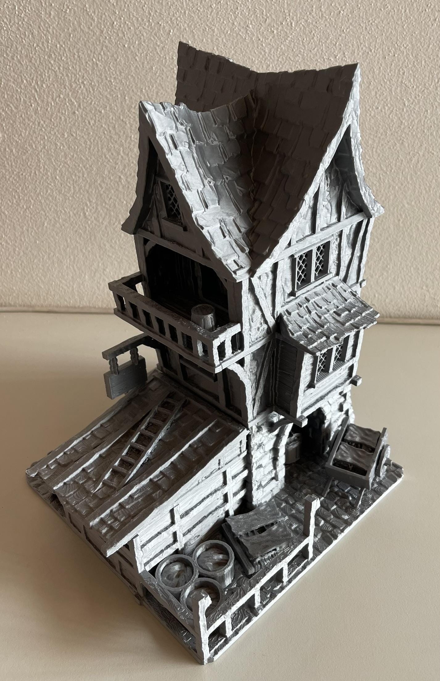 Medieval Cobbler House - Tabletop Terrain - 28 MM, Tabletop 3D Printed Terrain by MiniatureLand, Perfect for Wargaming and RPGs