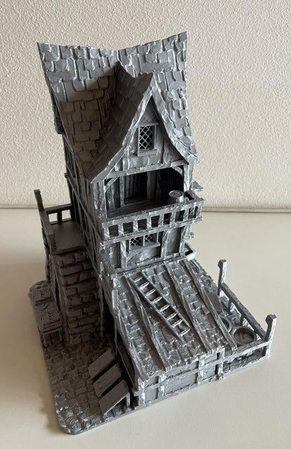 Medieval Cobbler House - Tabletop Terrain - 28 MM, Tabletop 3D Printed Terrain by MiniatureLand, Perfect for Wargaming and RPGs