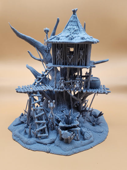 Swamp Witch Hut - Tabletop Terrain - 28 MM, Tabletop 3D Printed Terrain by MiniatureLand, Perfect for Wargaming and RPGs