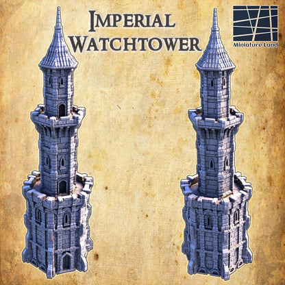 Imperial Watchtower - Tabletop Terrain - 28 MM, Tabletop 3D Printed Terrain by MiniatureLand, Perfect for Wargaming and RPGs