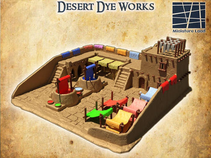 Desert Dye Works - Tabletop Terrain - 28 MM Tabletop 3D Printed Terrain by MiniatureLand, Perfect for Wargaming and RPGs