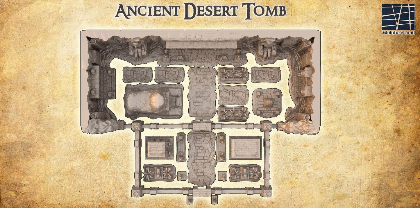 Ancient Desert Tomb - Tabletop Terrain - 28 MM 3D Printed Terrain by MiniatureLand, Perfect for Wargaming and RPGs