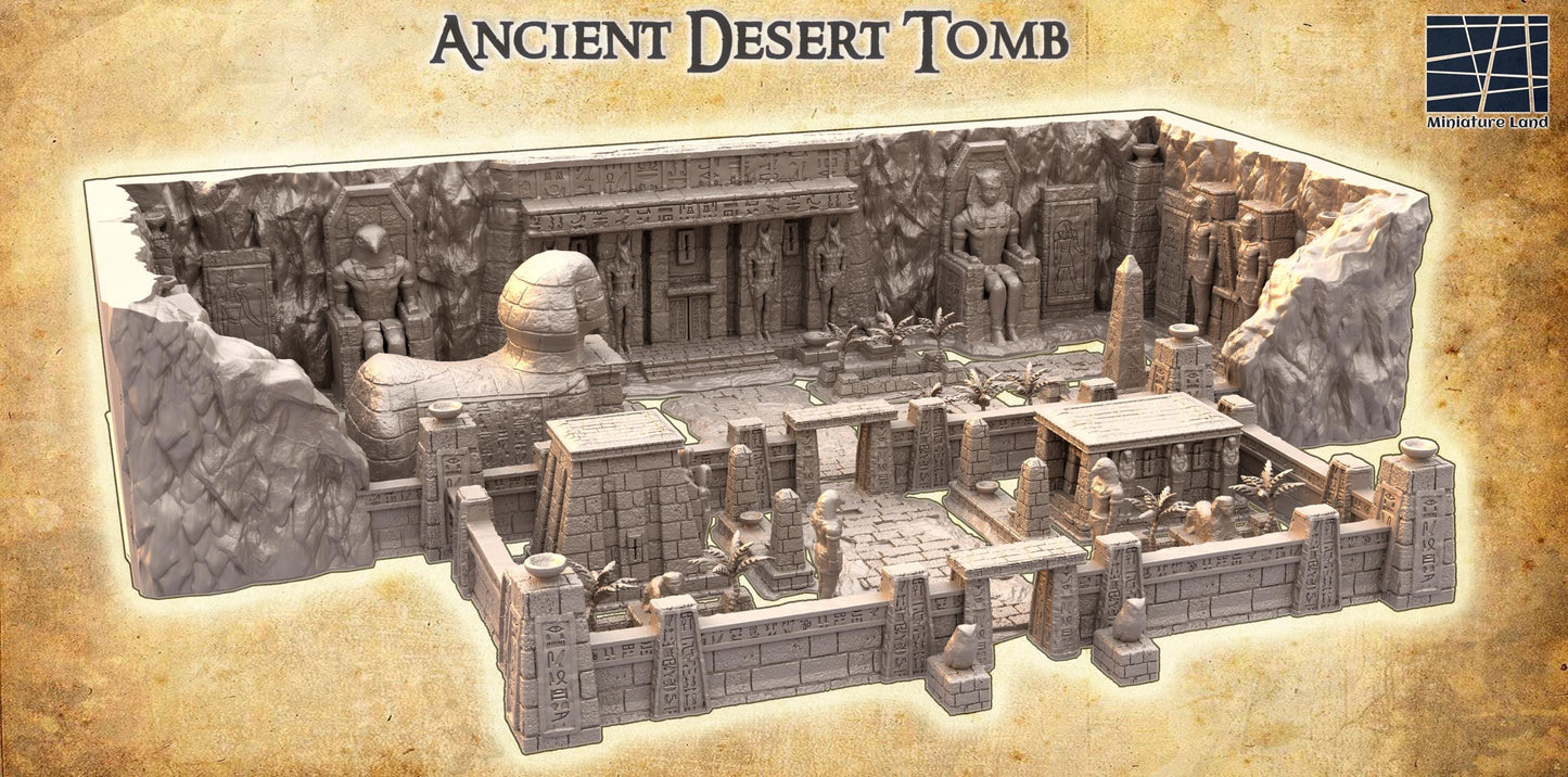Ancient Desert Tomb - Tabletop Terrain - 28 MM 3D Printed Terrain by MiniatureLand, Perfect for Wargaming and RPGs