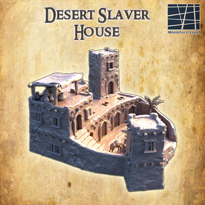 Desert Slaver House - Tabletop Terrain - 28 MM Tabletop 3D Printed Terrain by MiniatureLand, Perfect for Wargaming and RPGs