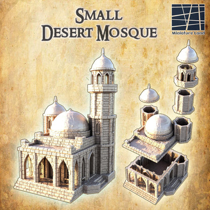 Small Desert Mosque - Tabletop Terrain - 28 MM Tabletop 3D Printed Terrain by MiniatureLand, Perfect for Wargaming and RPGs