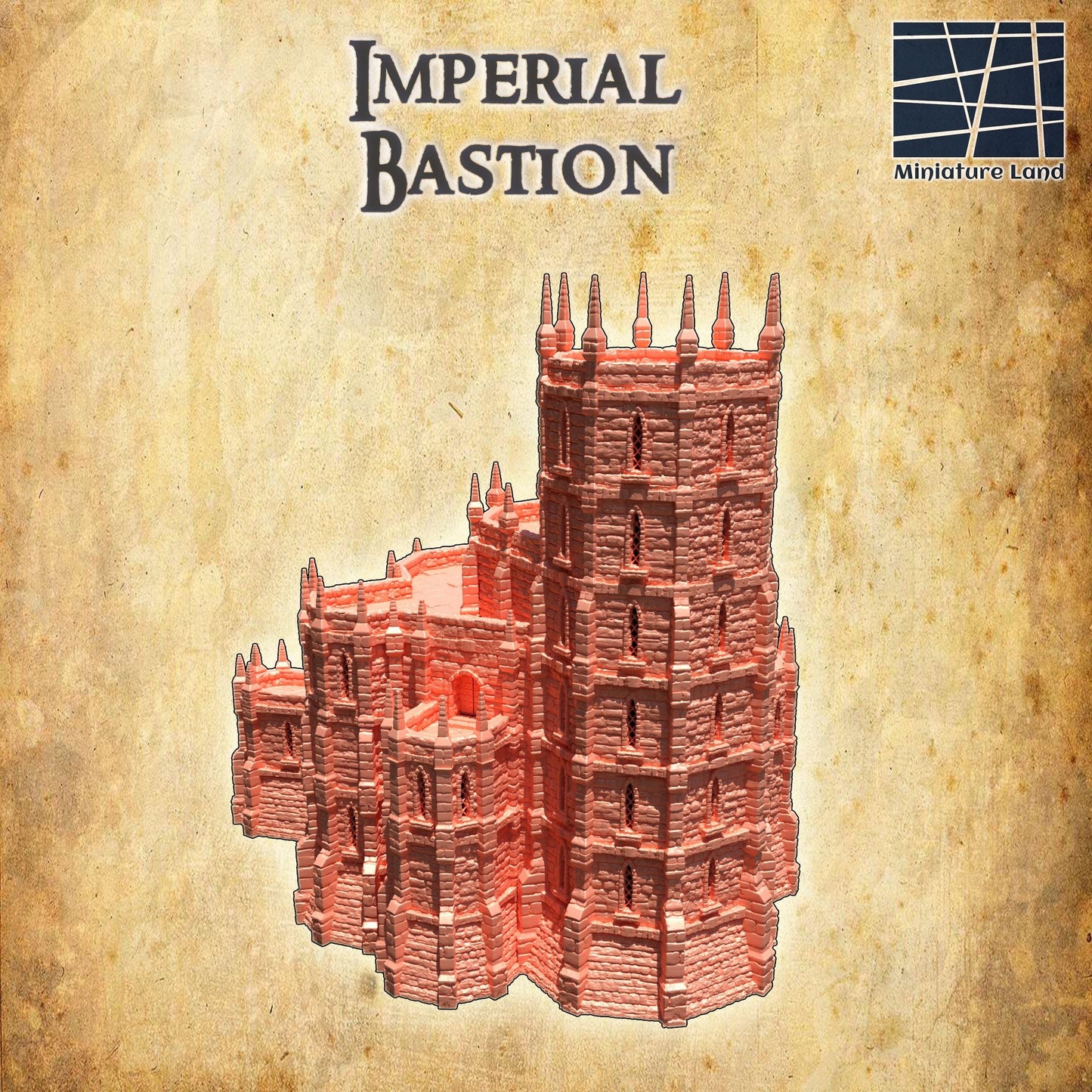 Imperial Bastion - Tabletop Terrain - 28 MM, Tabletop 3D Printed Terrain by MiniatureLand, Perfect for Wargaming and RPGs
