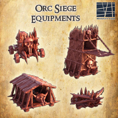 Orc Siege Weapons - Tabletop Terrain - 28 MM, Tabletop 3D Printed Terrain by MiniatureLand, Perfect for Wargaming and RPGs