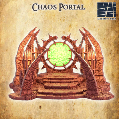 Chaos Portal - Tabletop Terrain - 28 MM, Tabletop 3D Printed Terrain by MiniatureLand, Perfect for Wargaming and RPGs