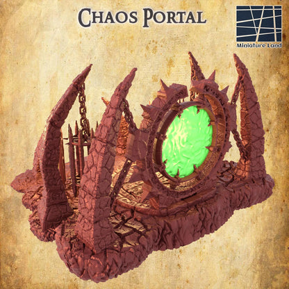 Chaos Portal - Tabletop Terrain - 28 MM, Tabletop 3D Printed Terrain by MiniatureLand, Perfect for Wargaming and RPGs
