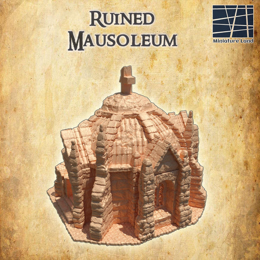 Ruined Mausoleum - Tabletop Terrain - 32MM, 28 MM, Tabletop 3D Printed Terrain by MiniatureLand, Perfect for Wargaming and RPGs