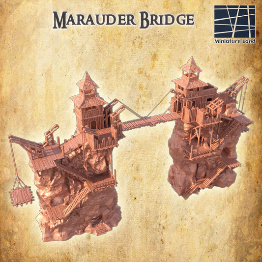 Marauder Bridge - Tabletop Terrain - 28 MM, Tabletop 3D Printed Terrain by MiniatureLand, Perfect for Wargaming and RPGs