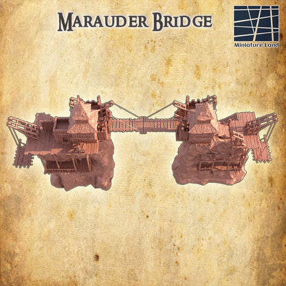 Marauder Bridge - Tabletop Terrain - 28 MM, Tabletop 3D Printed Terrain by MiniatureLand, Perfect for Wargaming and RPGs