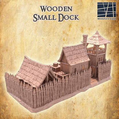 Small Wooden Dock - Tabletop Terrain - 28 MM, Tabletop 3D Printed Terrain by MiniatureLand, Perfect for Wargaming and RPGs
