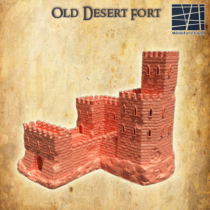 Old Desert Fort - Tabletop Terrain - 28 MM, Tabletop 3D Printed Terrain by MiniatureLand, Perfect for Wargaming and RPGs