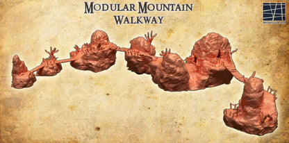 Modular Mountain Walkway - Tabletop Terrain - 28 MM, Tabletop 3D Printed Terrain by MiniatureLand, Perfect for Wargaming and RPGs