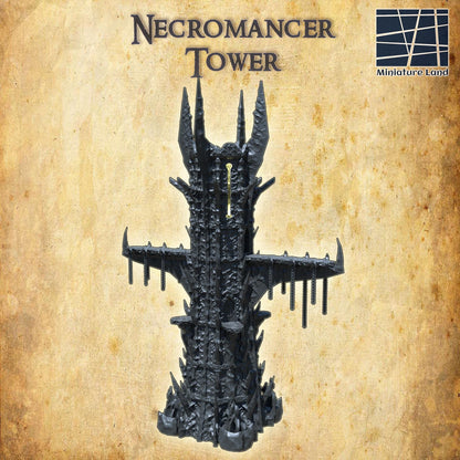 Necromancer Tower - Tabletop Terrain - 28 MM, Tabletop 3D Printed Terrain by MiniatureLand, Perfect for Wargaming and RPGs