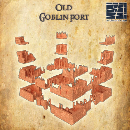 Modular Goblin Fort- Tabletop Terrain - 28 MM, Tabletop 3D Printed Terrain by MiniatureLand, Perfect for Wargaming and RPGs