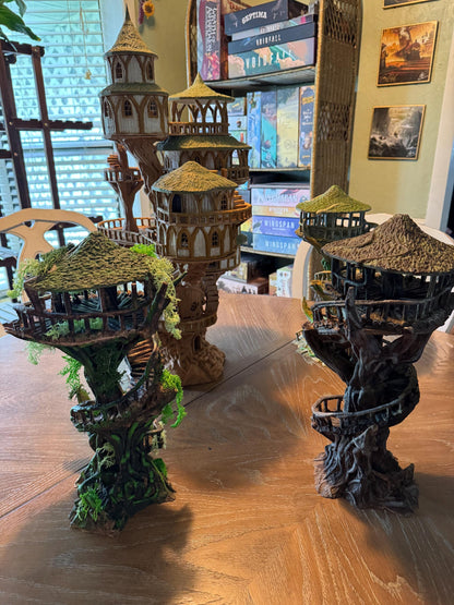 Elven TreeTowers - Tabletop Terrain - 28 MM, Tabletop 3D Printed Terrain by MiniatureLand, Perfect for Wargaming and RPGs