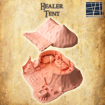 Healer Tent - Tabletop Terrain - 28 MM, Tabletop 3D Printed Terrain by MiniatureLand, Perfect for Wargaming and RPGs