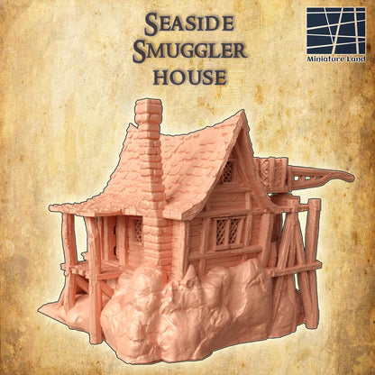 Seaside Smuggler House- Tabletop Terrain - 28 MM, Tabletop 3D Printed Terrain by MiniatureLand, Perfect for Wargaming and RPGs
