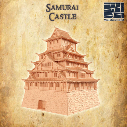 Samurai Castle - Tabletop Terrain - 28 MM, Tabletop 3D Printed Terrain by MiniatureLand, Perfect for Wargaming and RPGs