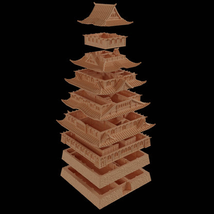 Samurai Castle - Tabletop Terrain - 28 MM, Tabletop 3D Printed Terrain by MiniatureLand, Perfect for Wargaming and RPGs