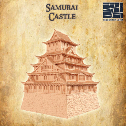 Samurai Castle - Tabletop Terrain - 28 MM, Tabletop 3D Printed Terrain by MiniatureLand, Perfect for Wargaming and RPGs