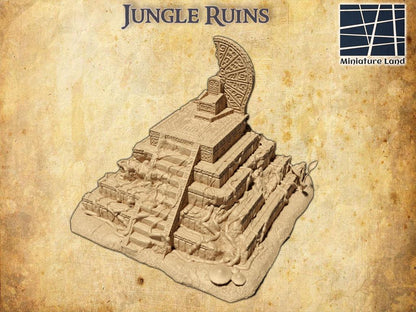 Jungle Ruin - Tabletop Terrain - 28 MM, Tabletop 3D Printed Terrain by MiniatureLand, Perfect for Wargaming and RPGs