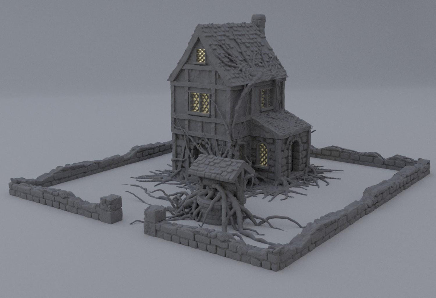 Corrupted Farm House - Tabletop Terrain - 28 MM, Tabletop 3D Printed Terrain by MiniatureLand, Perfect for Wargaming and RPGs