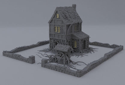 Corrupted Farm House - Tabletop Terrain - 28 MM, Tabletop 3D Printed Terrain by MiniatureLand, Perfect for Wargaming and RPGs