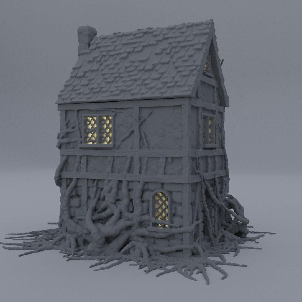 Corrupted Farm House - Tabletop Terrain - 28 MM, Tabletop 3D Printed Terrain by MiniatureLand, Perfect for Wargaming and RPGs