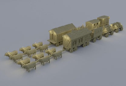 Convoy of Settlers - Tabletop Terrain - 28 MM, Tabletop 3D Printed Terrain by MiniatureLand, Perfect for Wargaming and RPGs