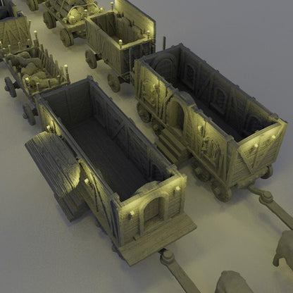 Convoy of Settlers - Tabletop Terrain - 28 MM, Tabletop 3D Printed Terrain by MiniatureLand, Perfect for Wargaming and RPGs