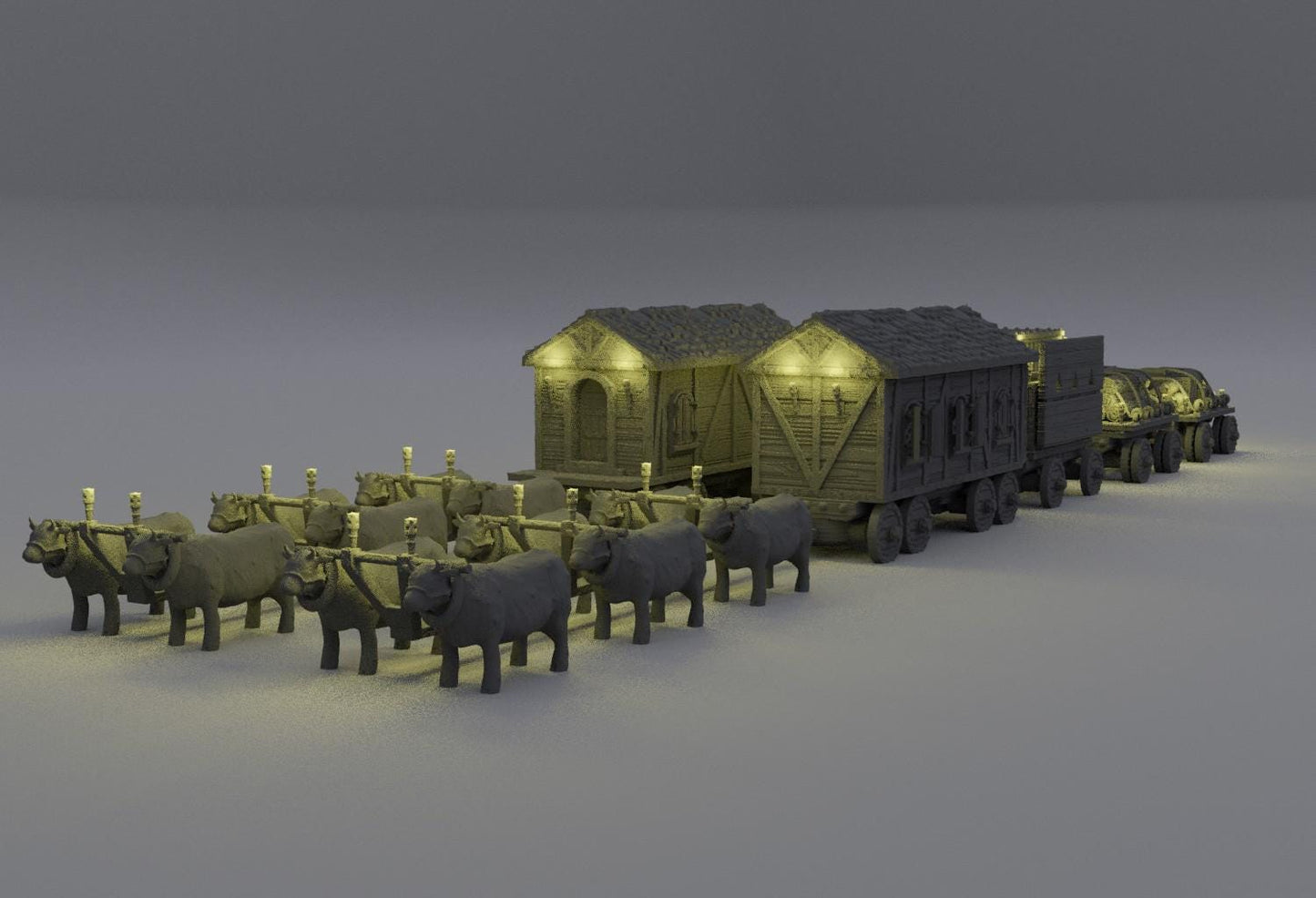 Convoy of Settlers - Tabletop Terrain - 28 MM, Tabletop 3D Printed Terrain by MiniatureLand, Perfect for Wargaming and RPGs